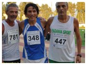 Cosenza. Podio Campionati italiani master 10000m M50: da sinistra Sestito, Vagnoli, Barletta.